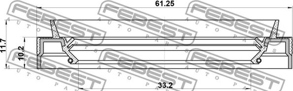 Febest 95JES-35611012C - Кільце ущільнювача валу, приводний вал autocars.com.ua