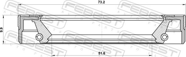 Febest 95LEY-53731010UM - Ущільнене кільце, маточина колеса autocars.com.ua