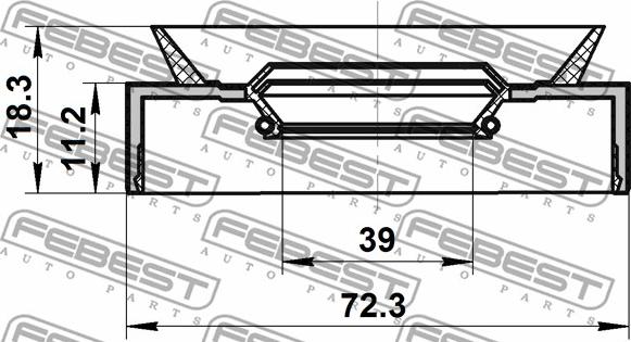 Febest 95PAY-40721118X - Уплотнительное кольцо вала, приводной вал avtokuzovplus.com.ua
