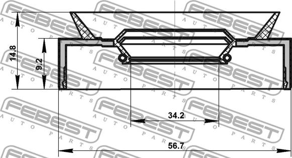 Febest 95PBS-36560915C - Кільце ущільнювача валу, приводний вал autocars.com.ua