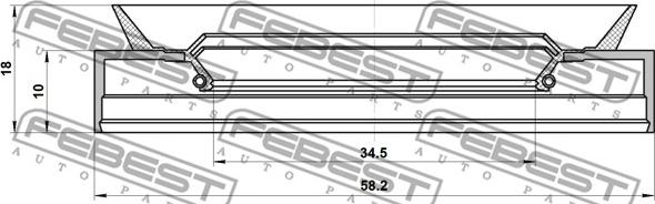 Febest 95PDS-36581018C - Кільце ущільнювача валу, приводний вал autocars.com.ua