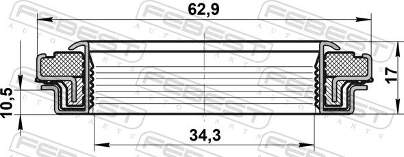 Febest 95RCW-36621017X - Кільце ущільнювача валу, приводний вал autocars.com.ua