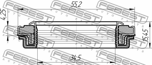 Febest 95RFW-35550416X - Кільце ущільнювача валу, приводний вал autocars.com.ua