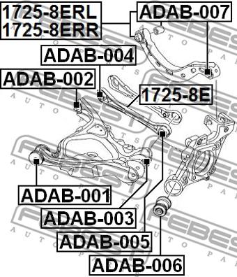 Febest ADAB-006 - Сайлентблок, важеля підвіски колеса autocars.com.ua