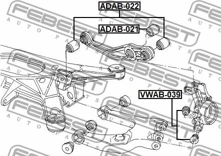 Febest ADAB-021 - Сайлентблок, важеля підвіски колеса autocars.com.ua