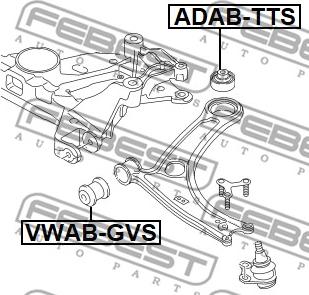 Febest ADAB-TTS - Сайлентблок, рычаг подвески колеса avtokuzovplus.com.ua