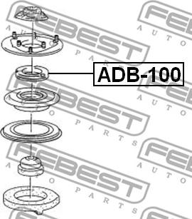 Febest ADB-100 - Підшипник кочення, опора стійки амортизатора autocars.com.ua