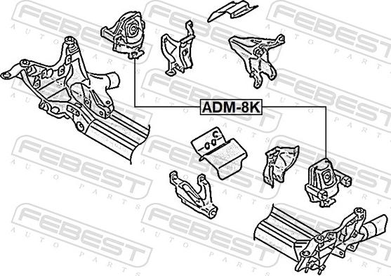 Febest ADM-8K - Подушка, підвіска двигуна autocars.com.ua