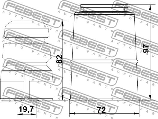 Febest ADSHB-8K5F-KIT - Пылезащитный комплект, амортизатор avtokuzovplus.com.ua