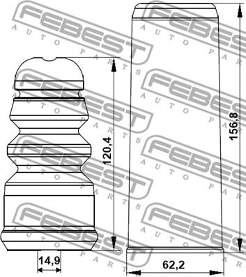 Febest ADSHB-A6IVR-KIT - Пилозахисний комплект, амортизатор autocars.com.ua