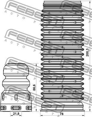 Febest ADSHB-Q3F-KIT - Пилозахисний комплект, амортизатор autocars.com.ua