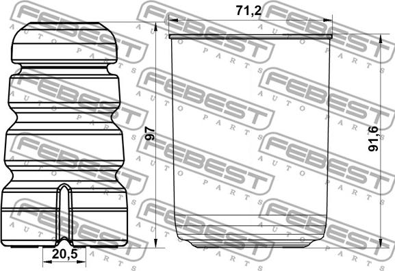 Febest ADSHB-Q5F-KIT - Пилозахисний комплект, амортизатор autocars.com.ua