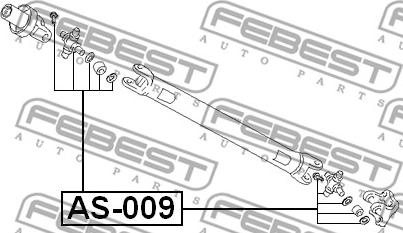 Febest AS-009 - Шарнир, продольный вал avtokuzovplus.com.ua