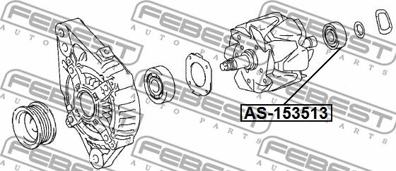 Febest AS-153513 - Подшипник avtokuzovplus.com.ua