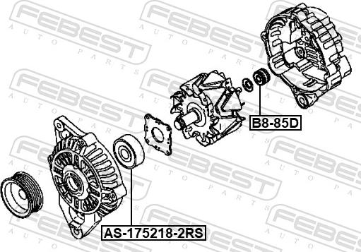 Febest AS-175218-2RS - Підшипник autocars.com.ua