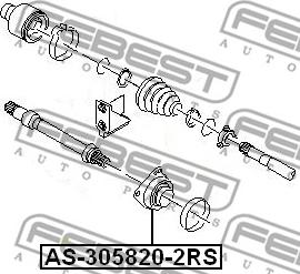 Febest AS-305820-2RS - Підвісний підшипник піввісі Focus 98-05 autocars.com.ua