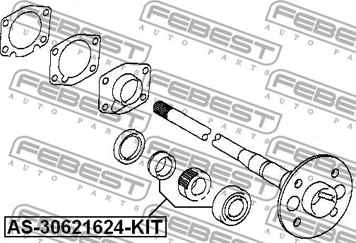 Febest AS-30621624-KIT - Підшипник привідного вала autocars.com.ua