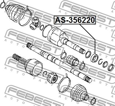 Febest AS-356220 - Подшипник, приводной вал avtokuzovplus.com.ua