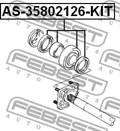 Febest AS-35802126-KIT - Підшипник, приводний вал autocars.com.ua