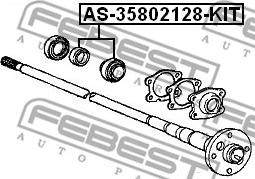 Febest AS-35802128-KIT - Підшипник, приводний вал autocars.com.ua