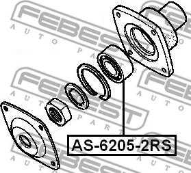 Febest AS-6205-2RS - Подшипник avtokuzovplus.com.ua