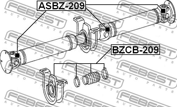 Febest ASBZ-209 - Шарнир, продольный вал avtokuzovplus.com.ua