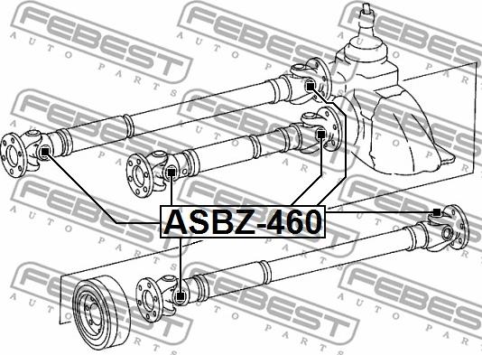 Febest ASBZ-460 - Шарнір, поздовжній вал autocars.com.ua