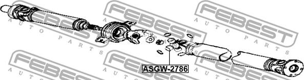 Febest ASGW-2786 - Шарнір, поздовжній вал autocars.com.ua