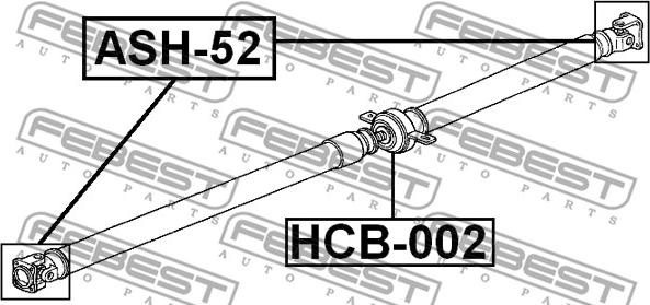 Febest ASH-52 - Шарнір, поздовжній вал autocars.com.ua