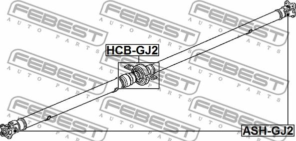 Febest ASH-GJ2 - Шарнір, поздовжній вал autocars.com.ua