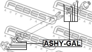 Febest ASHY-GAL - Шарнір, поздовжній вал autocars.com.ua