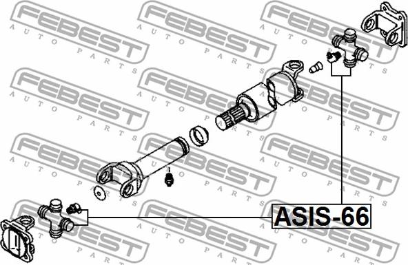 Febest ASIS-66 - Крестовина вала кард. ISUZU. Богдан пр-во Febest autocars.com.ua