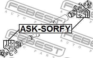 Febest ASK-SORFY - Шарнір, поздовжній вал autocars.com.ua