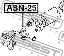 Febest ASN-25 - Шарнір, поздовжній вал autocars.com.ua