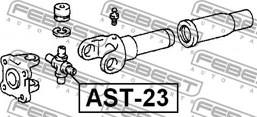 Febest AST-23 - Шарнир, продольный вал avtokuzovplus.com.ua