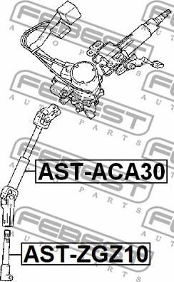 Febest AST-ACA30 - Вал карданый рулевой toyota rav4 aca3#-gsa3# 2005- autodnr.net