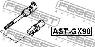 Febest AST-GX90 - Вал сошки рульового управління autocars.com.ua