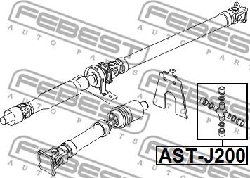 Febest AST-J200 - Шарнір, поздовжній вал autocars.com.ua