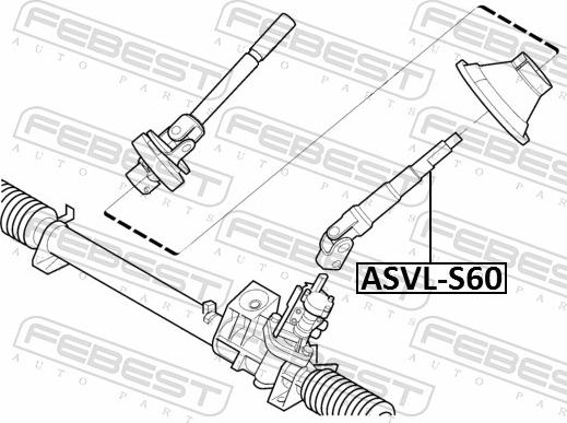 Febest ASVL-S60 - Вал сошки рулевого управления avtokuzovplus.com.ua