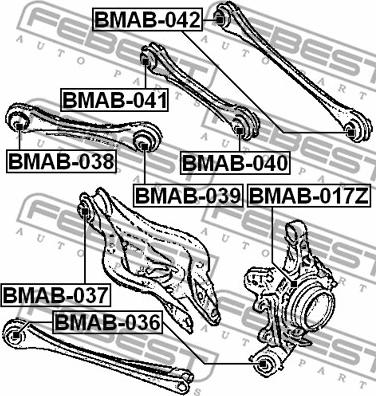 Febest BMAB-042 - Сайлентблок, рычаг подвески колеса avtokuzovplus.com.ua