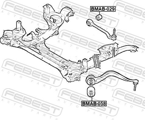 Febest BMAB-058 - Сайлентблок, рычаг подвески колеса avtokuzovplus.com.ua