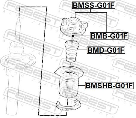 Febest BMB-G01F - Підшипник кочення, опора стійки амортизатора autocars.com.ua