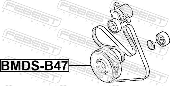 Febest BMDS-B47 - Ремінний шків, колінчастий вал autocars.com.ua