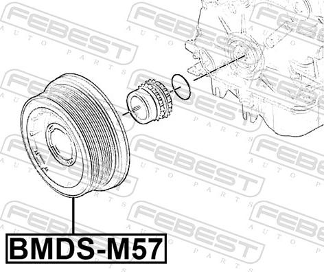 Febest BMDS-M57 - Ремінний шків, колінчастий вал autocars.com.ua