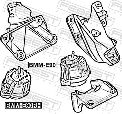 Febest BMM-E90RH - Подушка, підвіска двигуна autocars.com.ua