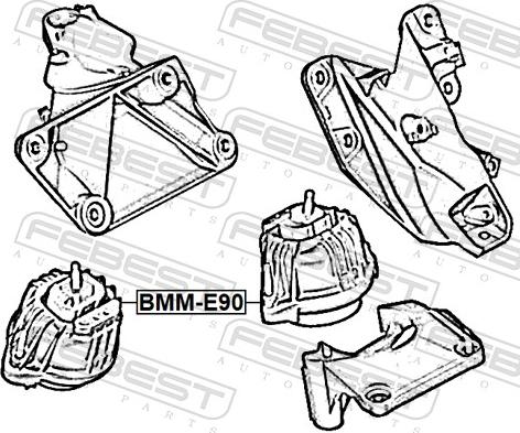 Febest BMM-E90 - Подушка, підвіска двигуна autocars.com.ua