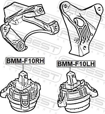 Febest BMM-F10RH - Подушка, підвіска двигуна autocars.com.ua