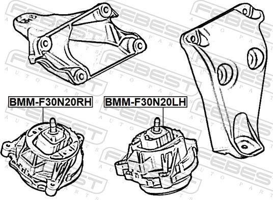 Febest BMM-F30N20LH - Подушка, опора, подвеска двигателя avtokuzovplus.com.ua