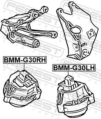 Febest BMM-G30LH - Подушка, підвіска двигуна autocars.com.ua