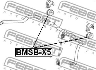 Febest BMSB-X5 - ВТУЛКА ПЕРЕДНЕГО СТАБИЛИЗАТОРА D29 BMW X5 E53 1999-2006 FEBEST autodnr.net
